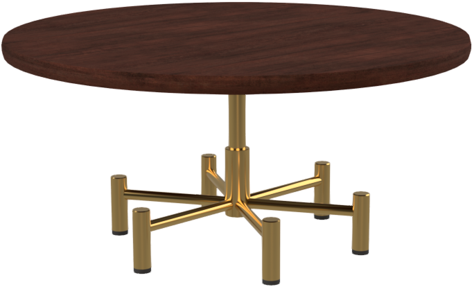 36" 6 Leg Coffee Table Wood Top